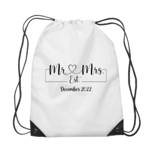 Personalized Mr & Mrs Drawstring Bag